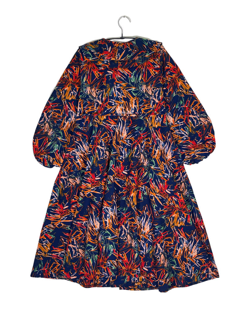 Bishop Sleeve Wrap Dress #560 <M>