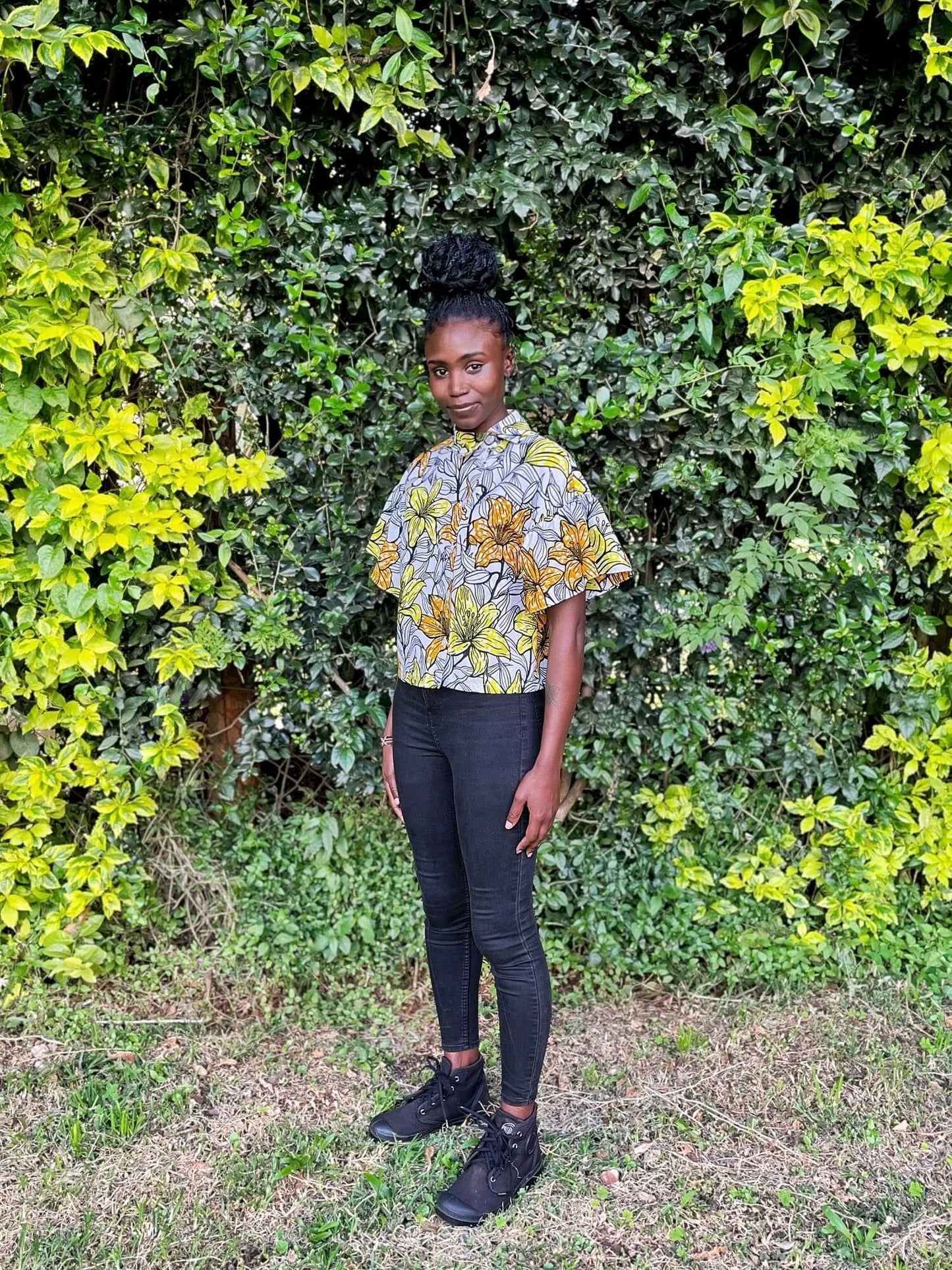 Asymmetric Collar Shirt #568 <L>