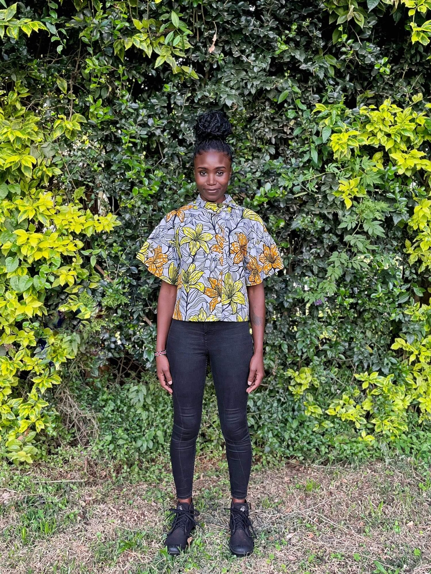 Asymmetric Collar Shirt #568 <L>