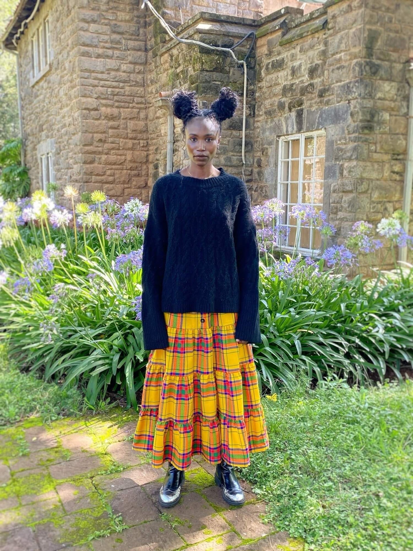 Maasai Shuka Tiered Skirt #39 <M>