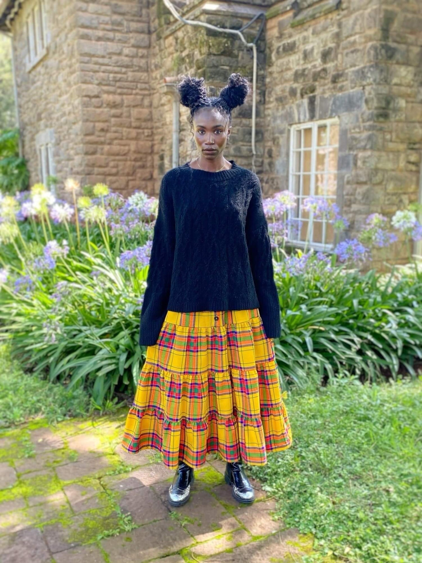 Maasai Shuka Tiered Skirt #39 <M>