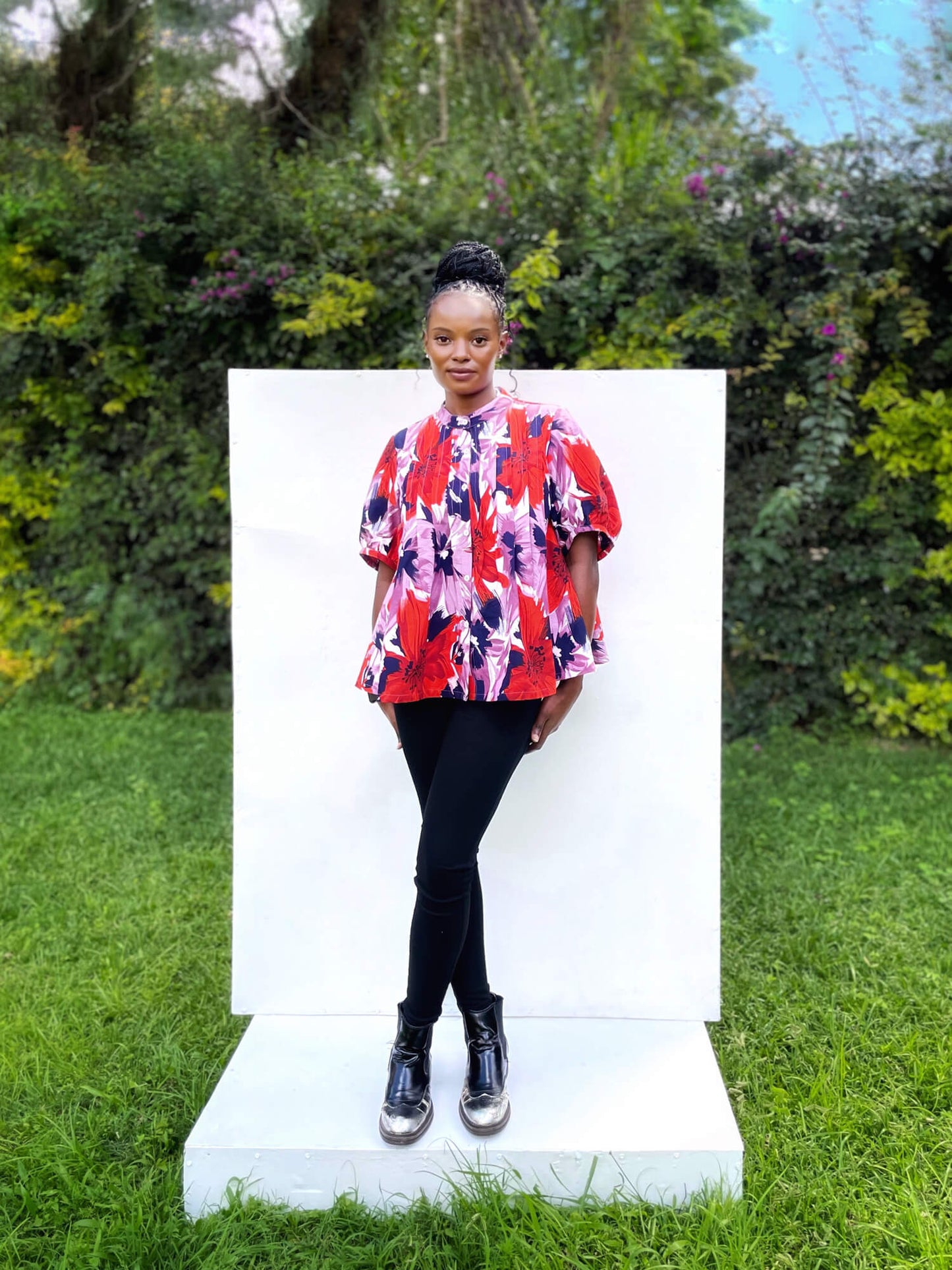 Volume Sleeve Flared Shirt #707 <S>