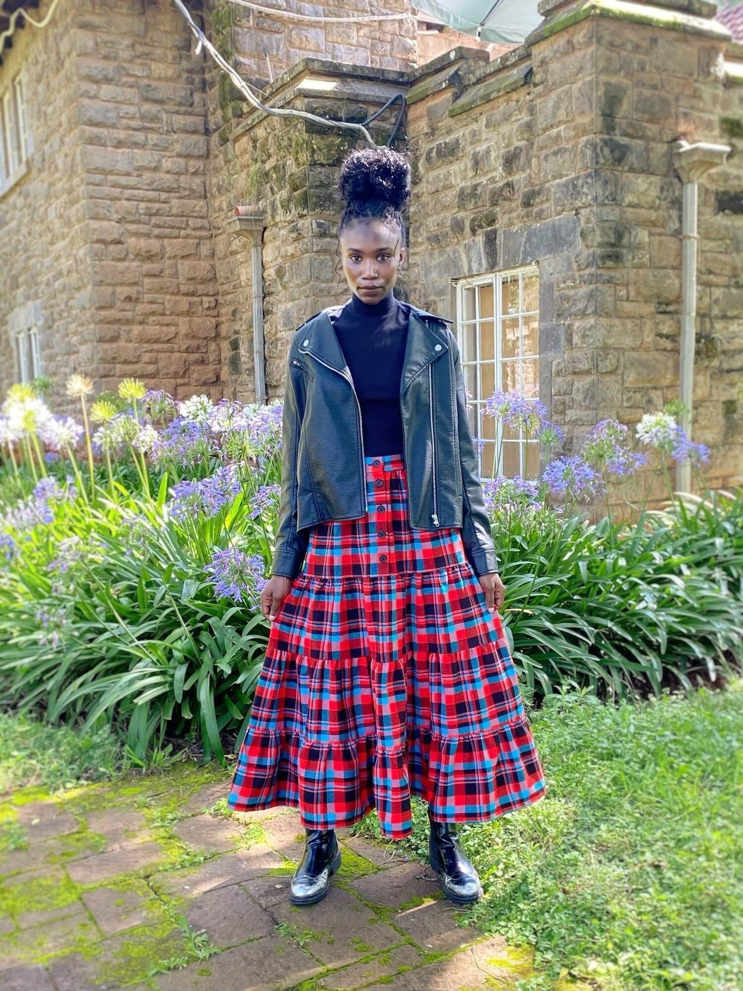 Maasai Shuka Tiered Skirt #39 <M>