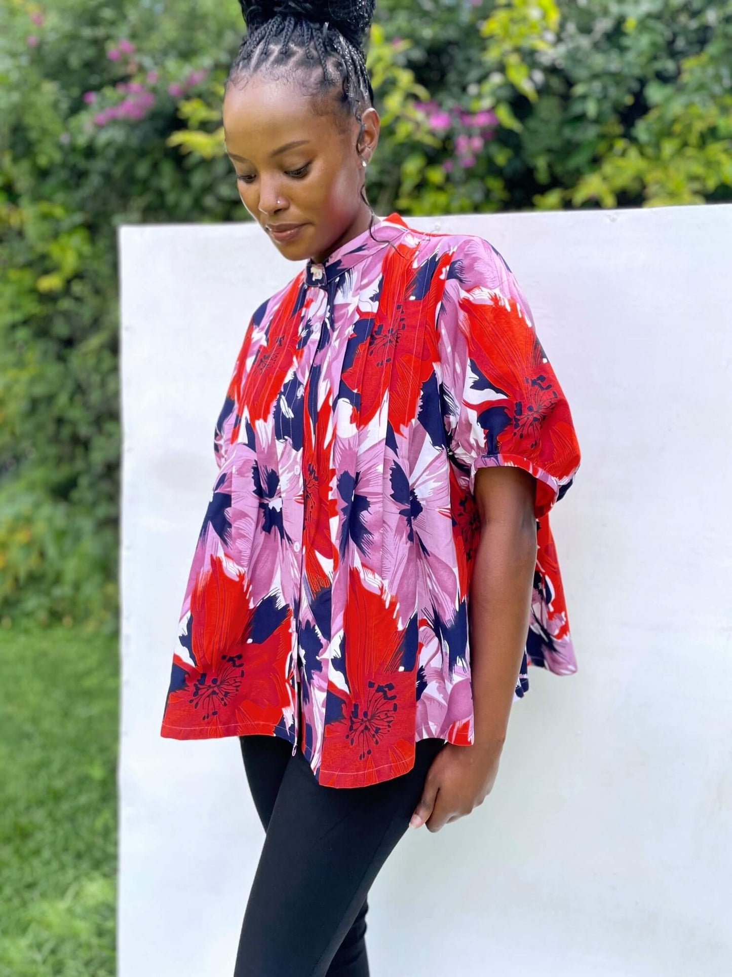 Volume Sleeve Flared Shirt #707 <S>