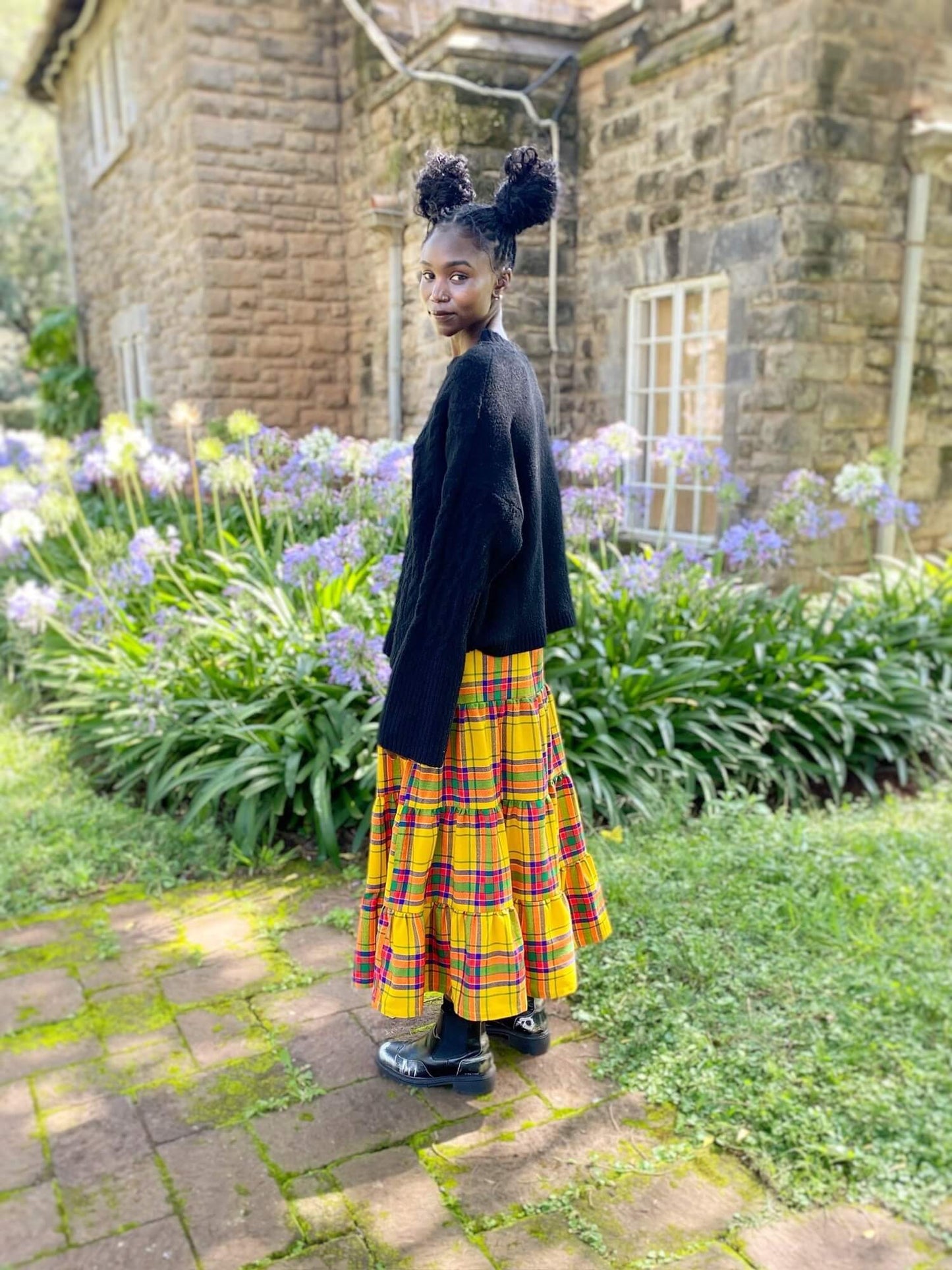 Maasai Shuka Tiered Skirt #39 <M>
