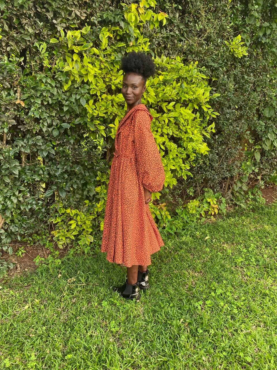 Bishop Sleeve Wrap Dress <Semi-custom Order>