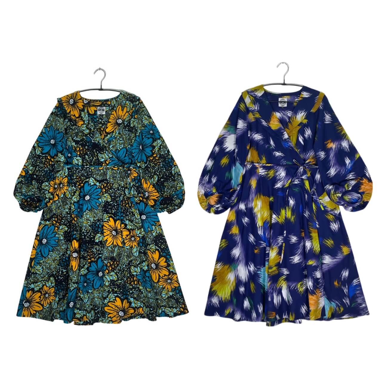Bishop Sleeve Wrap Dress <Semi-custom Order>