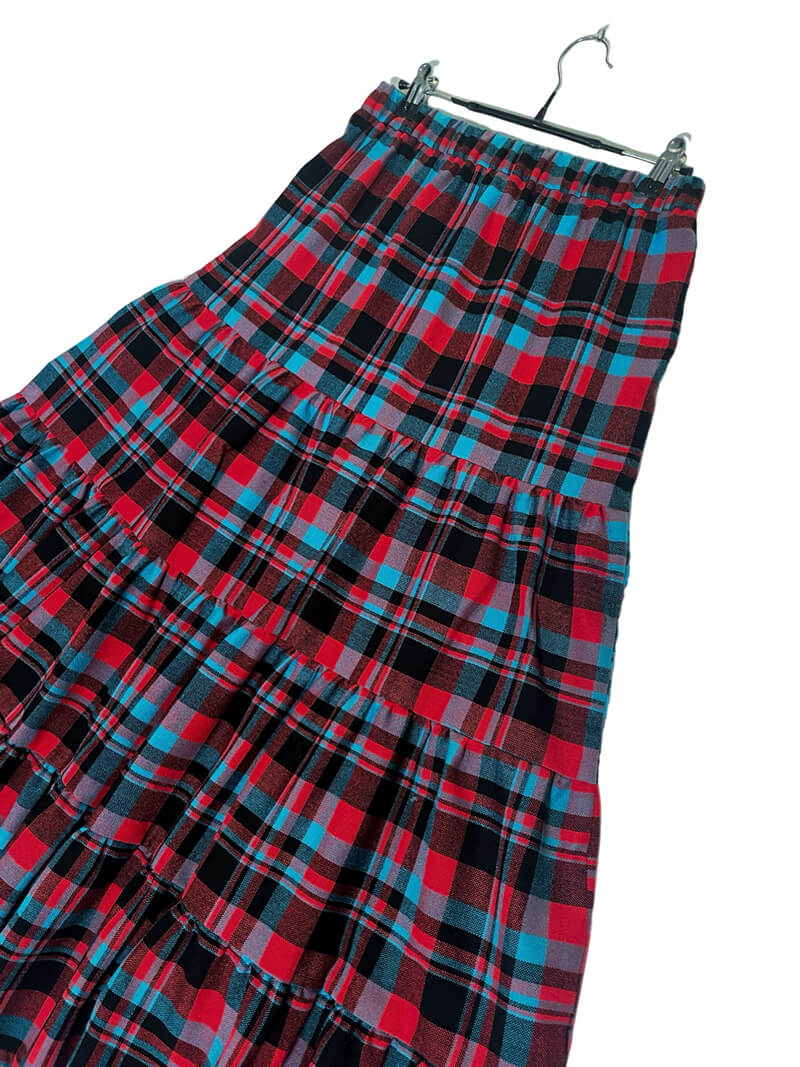 Maasai Shuka Tiered Skirt #39 <M>