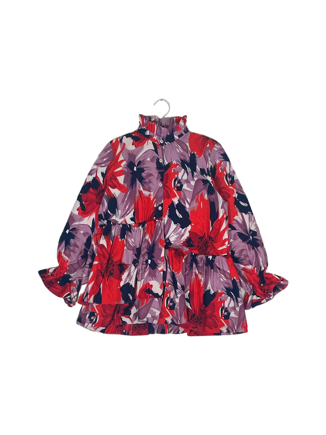 Ruffle Collar Blouse #595 <M>