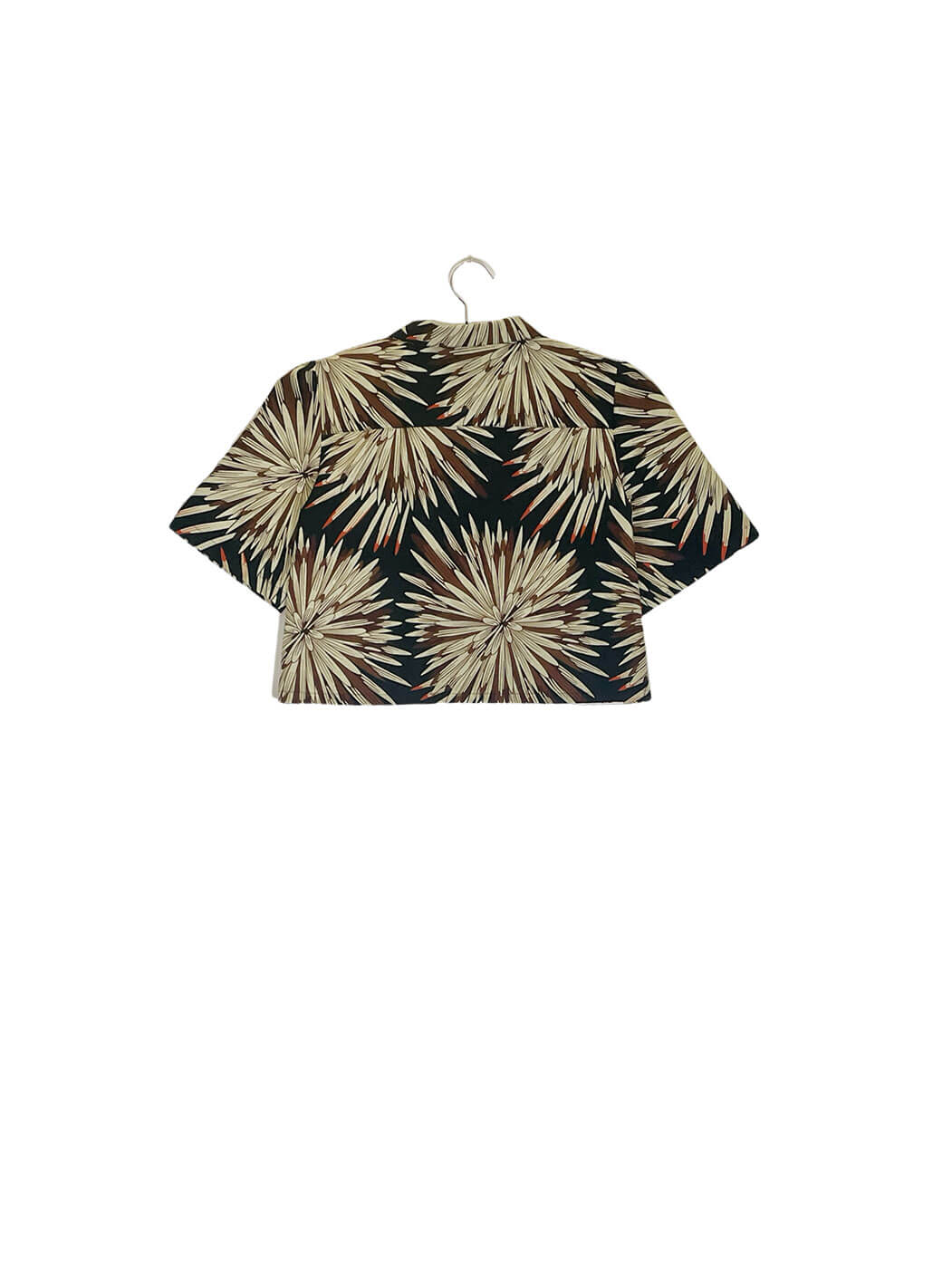 Round Collar Cropped Shirt  #417 <L>