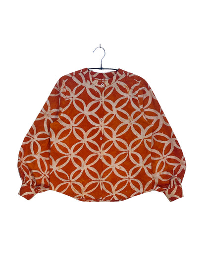 Batik Band Collar Shirt