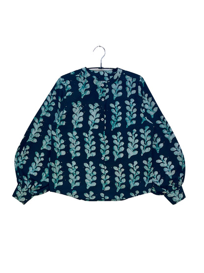 Batik Band Collar Shirt