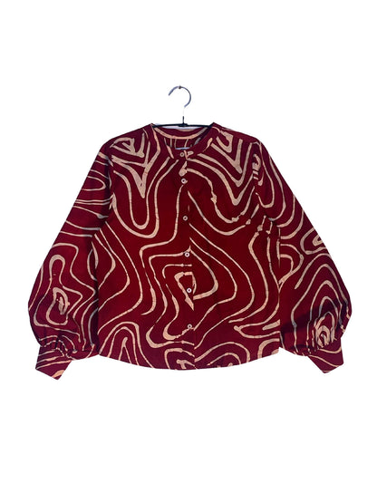 Batik Band Collar Shirt