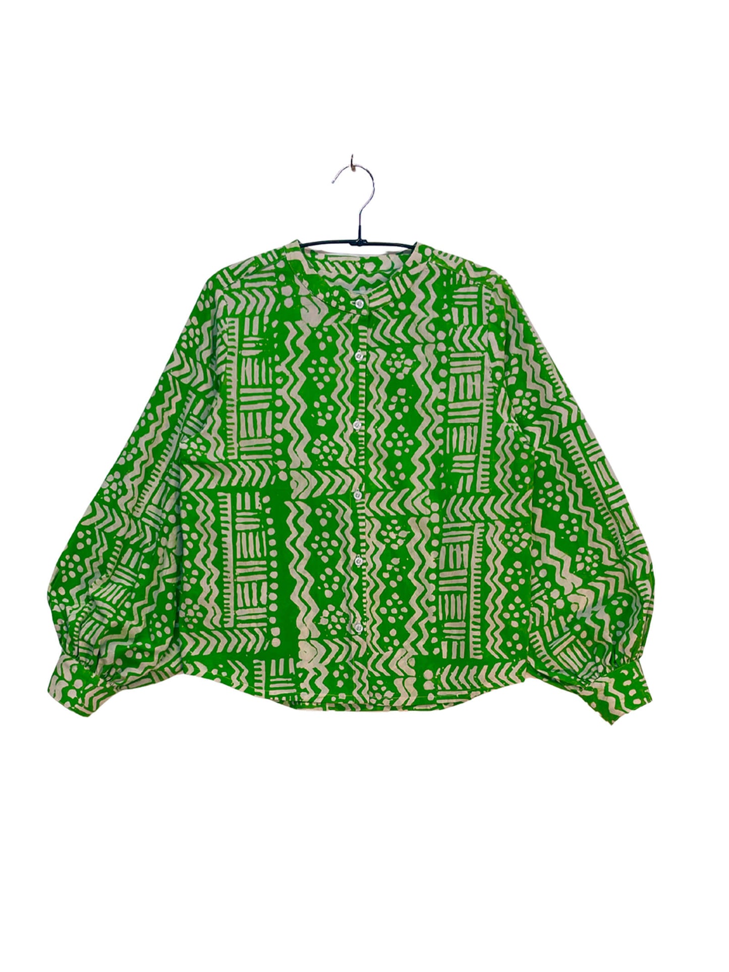 Batik Band Collar Shirt
