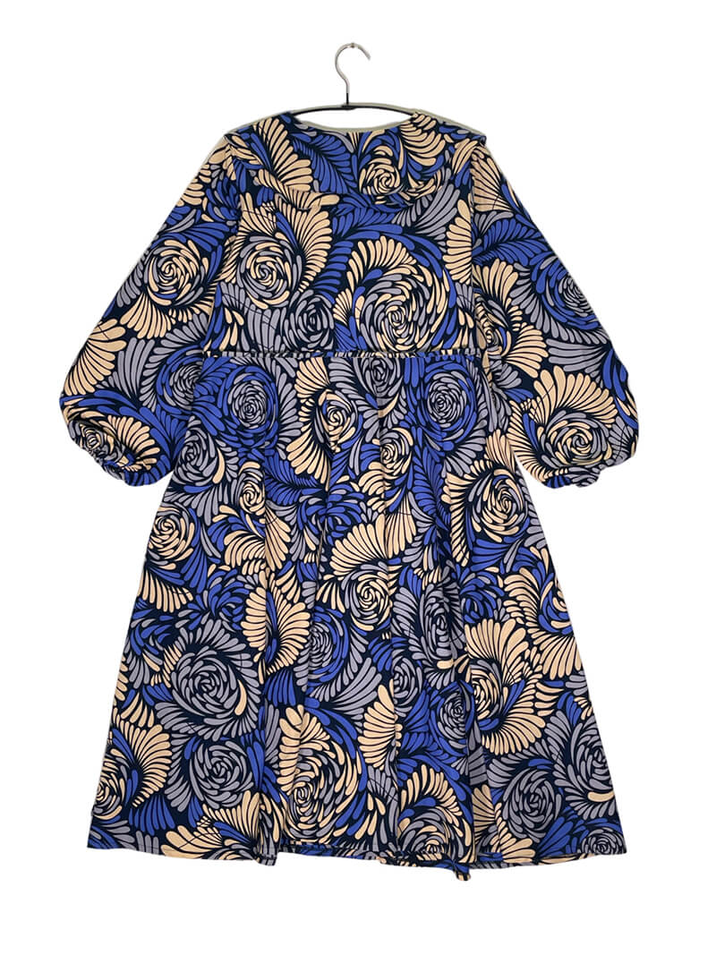 Bishop Sleeve Wrap Dress #535 <L>