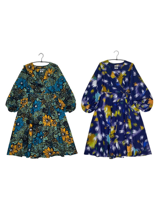 Bishop Sleeve Wrap Dress