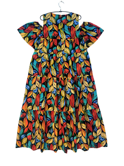 Cold Shoulder Tiered Dress