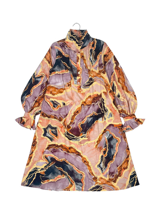High Neck Smock Dress #734 <M>