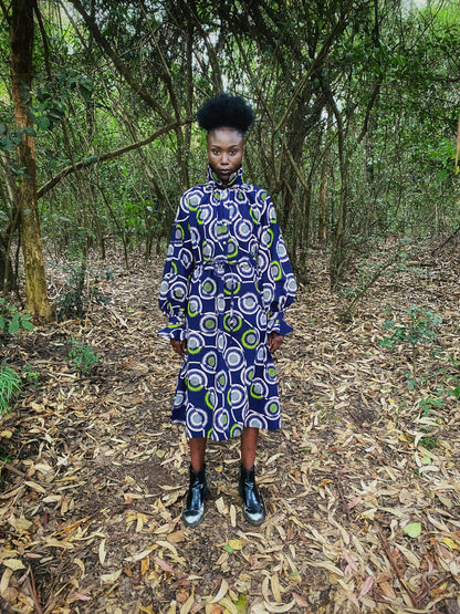 High Neck Smock Dress