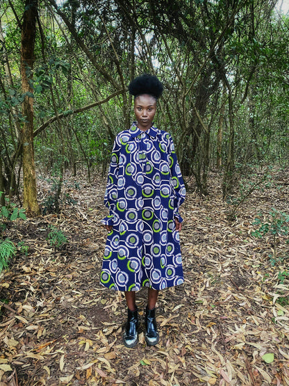 High Neck Smock Dress