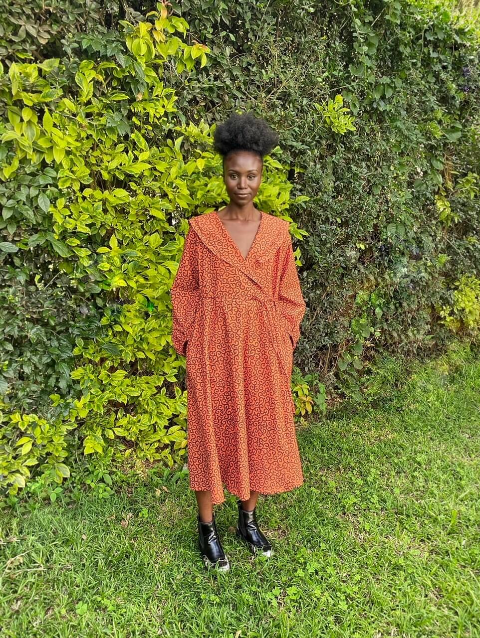 Bishop Sleeve Wrap Dress <Semi-custom Order>