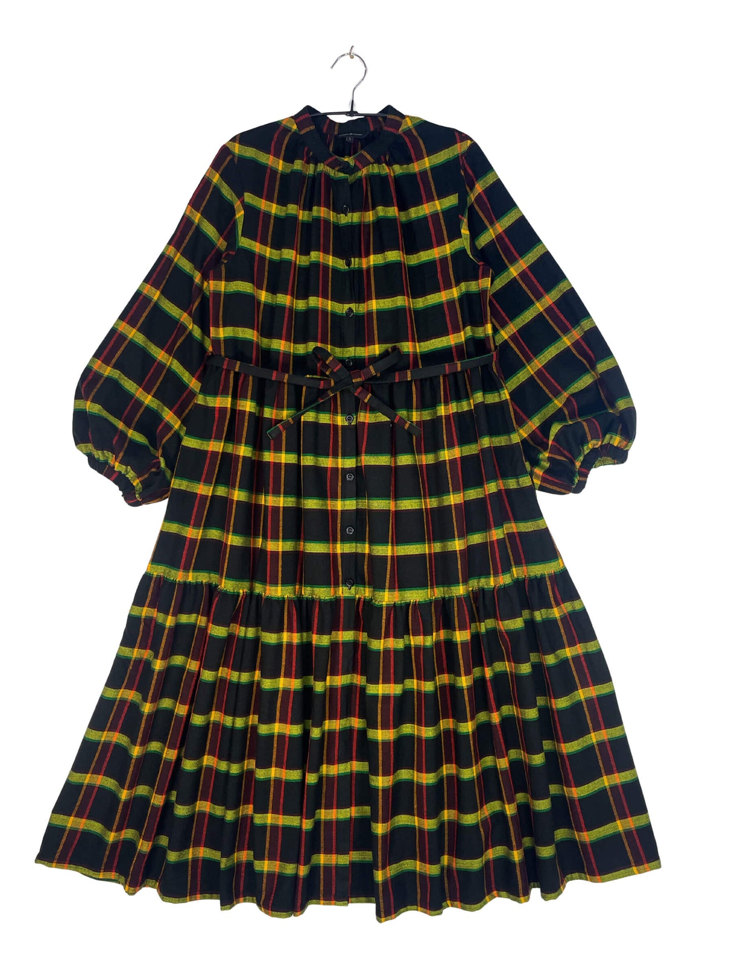 Maasai Shuka Shirt Dress - Long #34 <L>