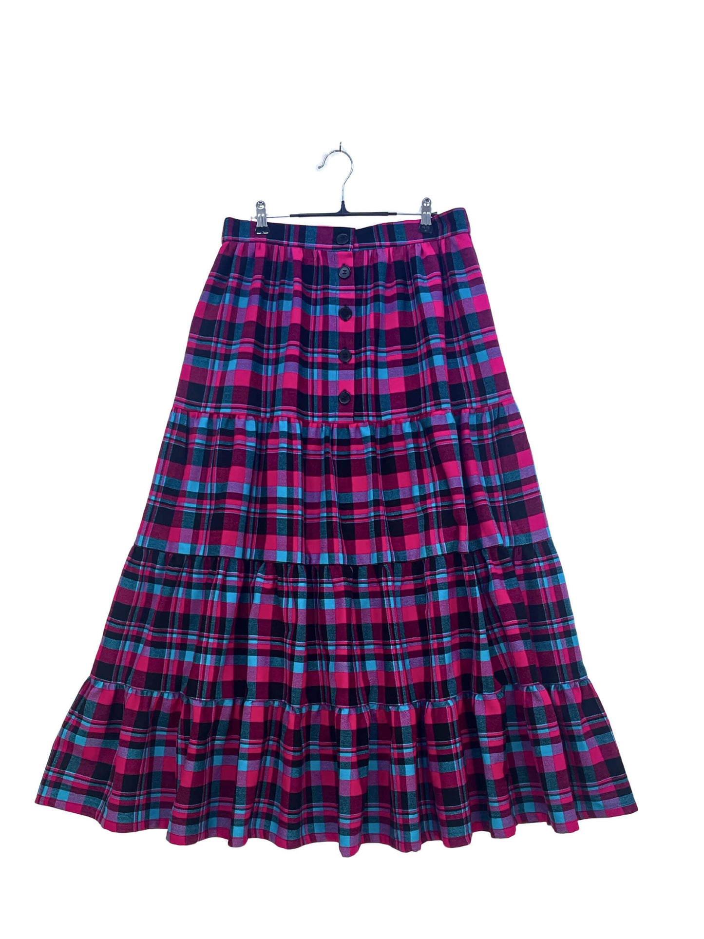 Maasai Shuka Tiered Skirt #51 <L>