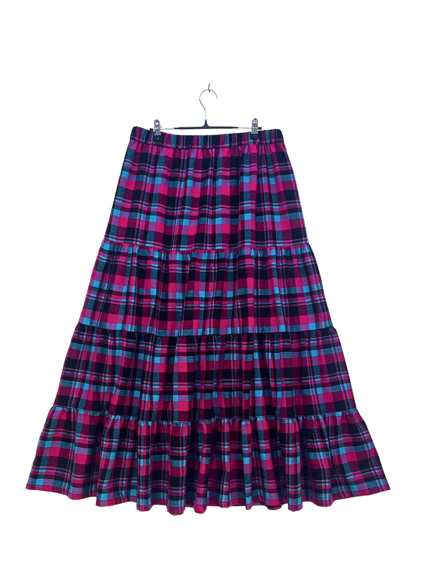 Maasai Shuka Tiered Skirt #51 <L>