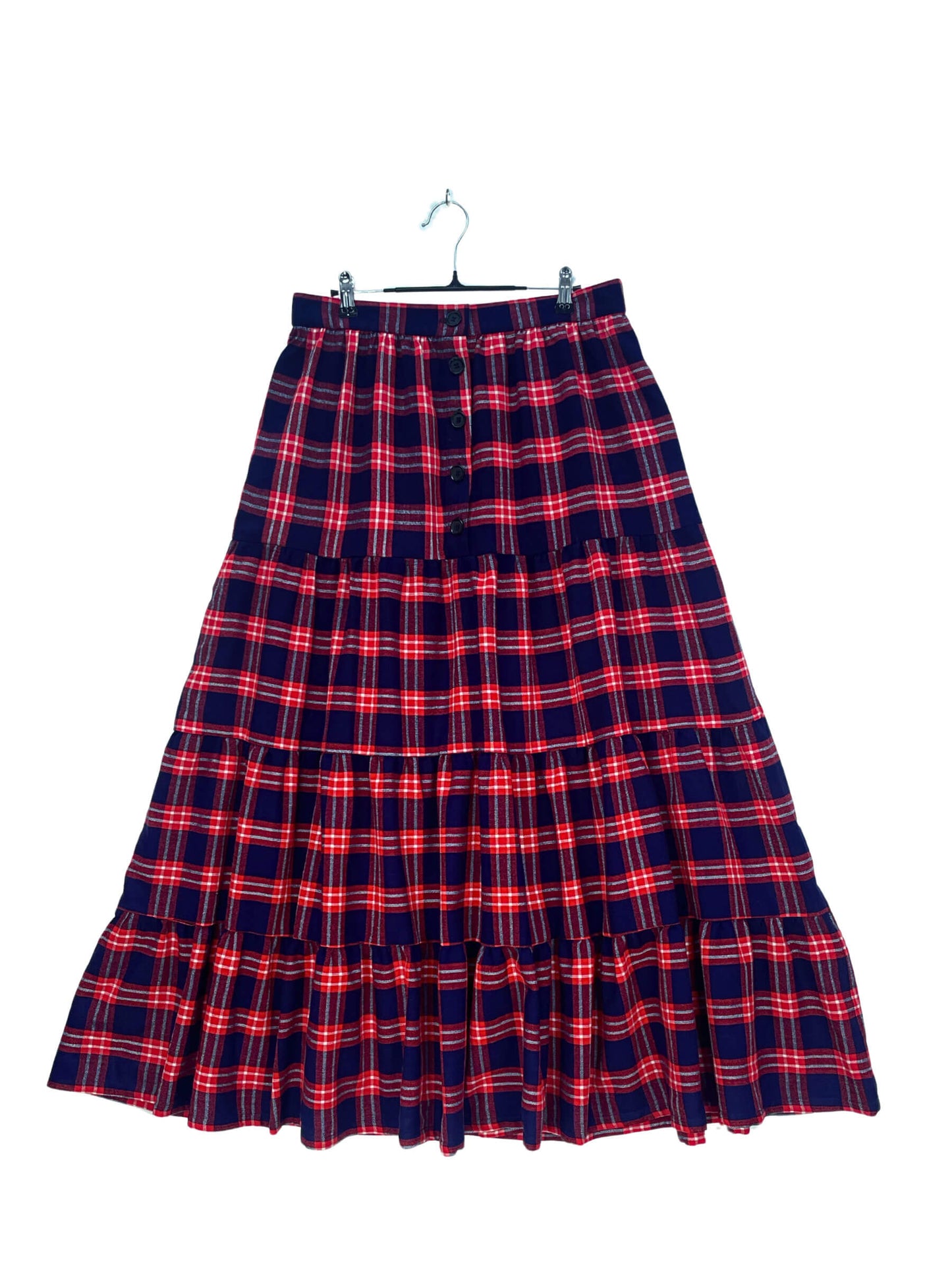 Maasai Shuka Tiered Skirt #73 <L>