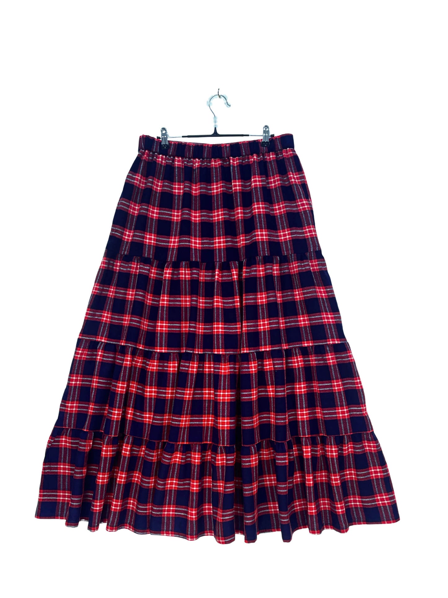 Maasai Shuka Tiered Skirt #73 <L>