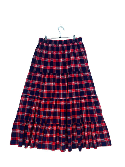 Maasai Shuka Tiered Skirt #73 <L>