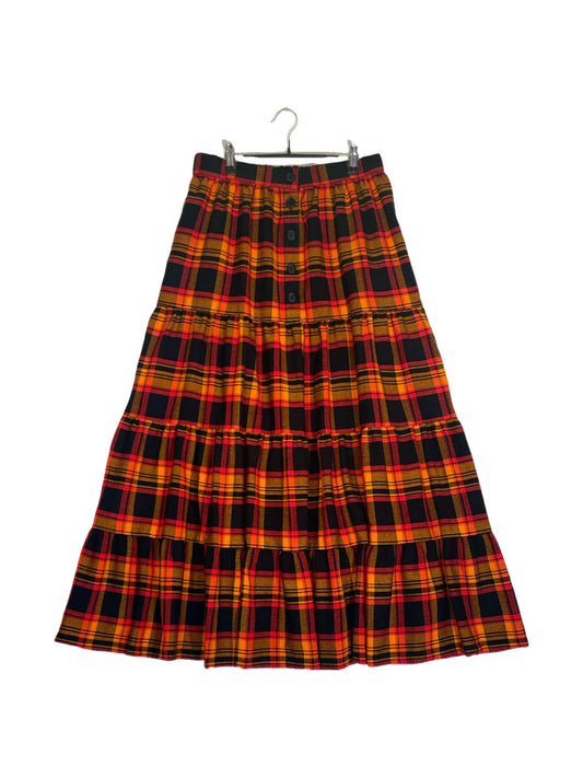 Maasai Shuka Tiered Skirt #70 <L>