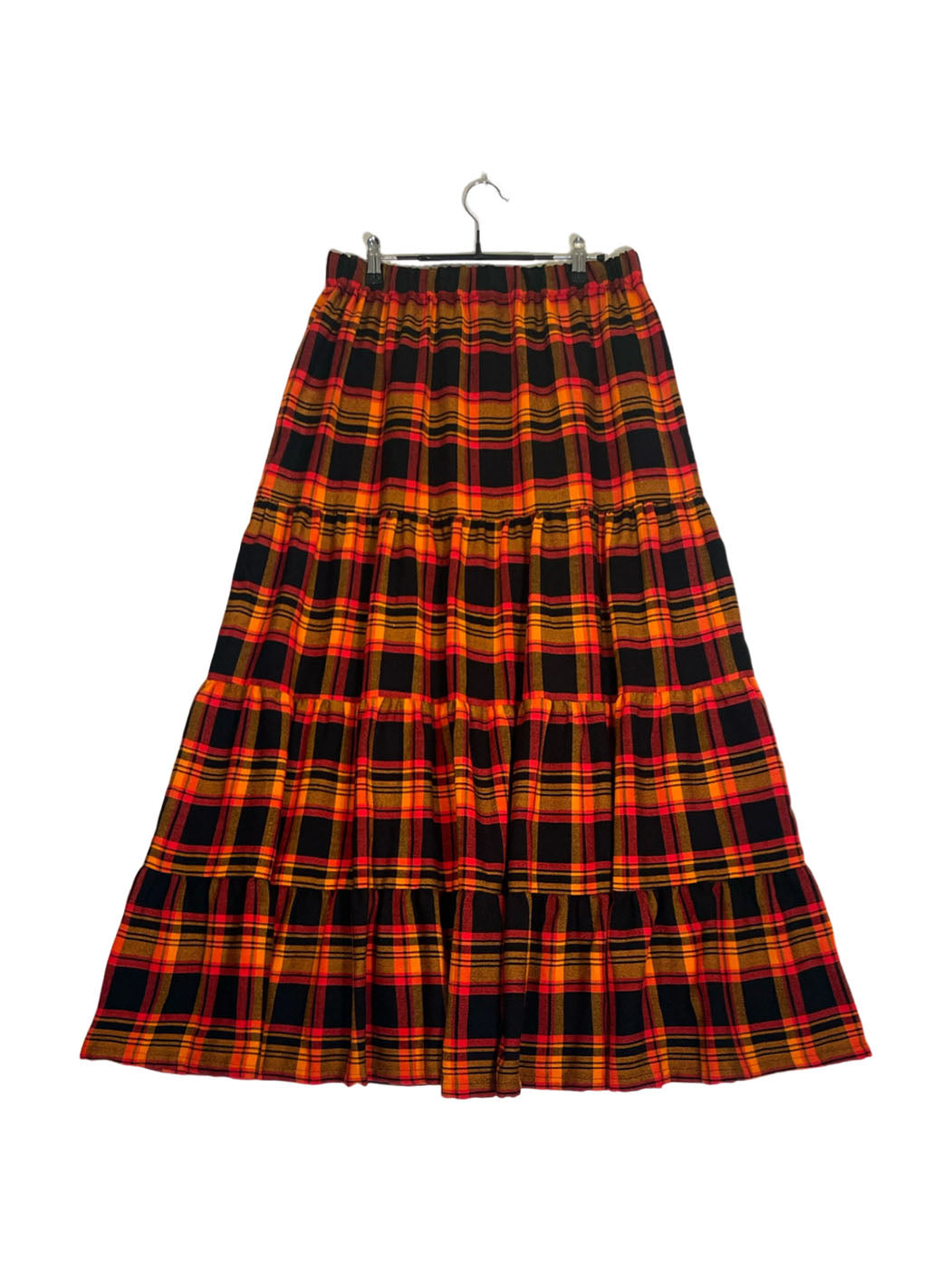 Maasai Shuka Tiered Skirt #70 <L>