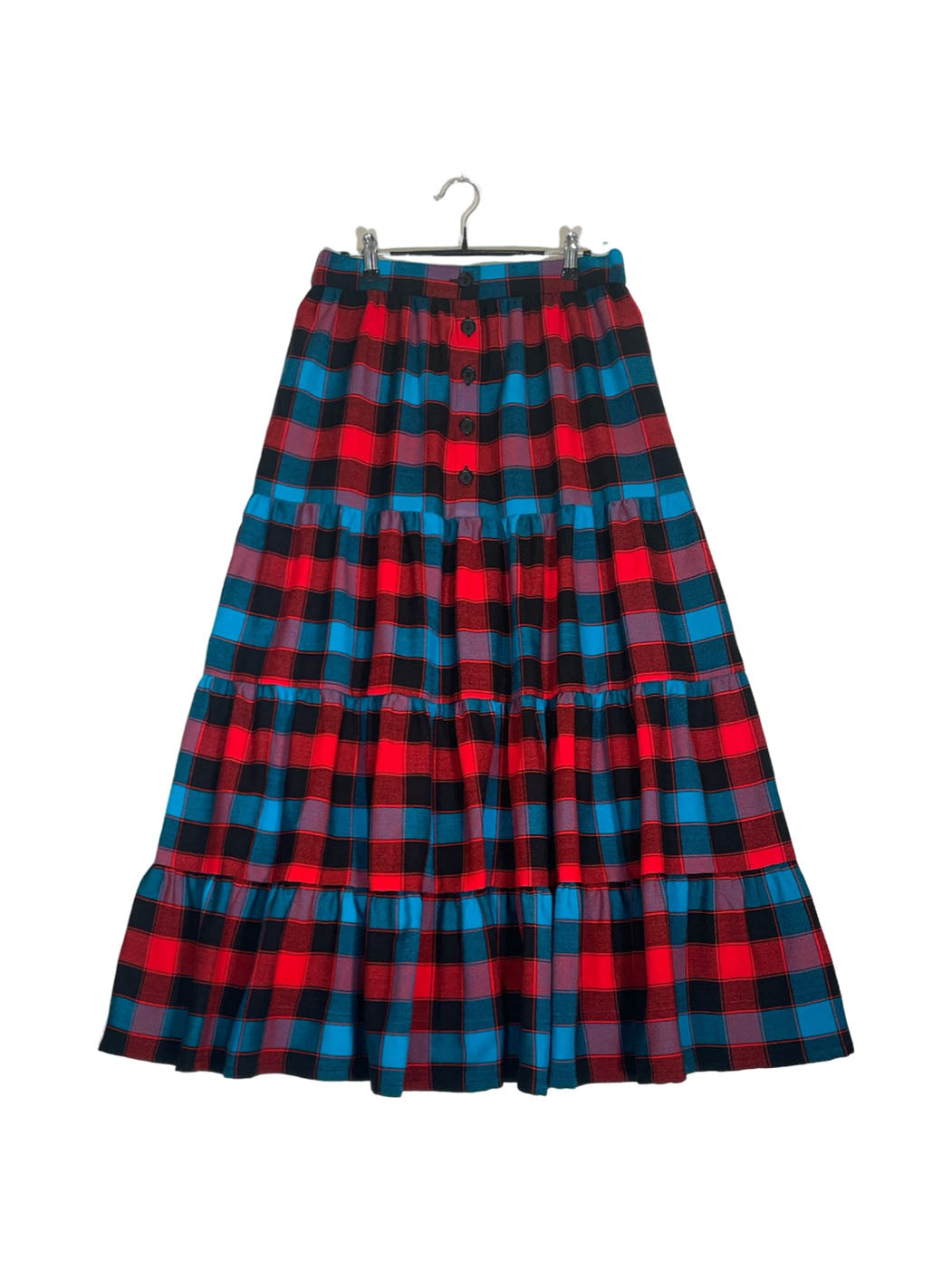 Maasai Shuka Tiered Skirt #3 <L>