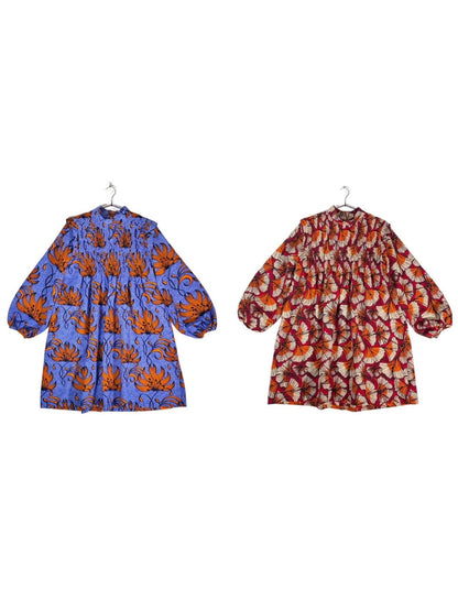 ピンタックスモックワンピース