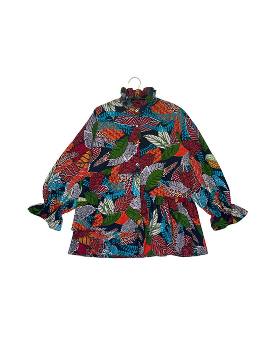 Ruffle Collar Blouse #599 <L>