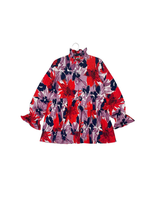 Ruffle Collar Blouse #595 <L>