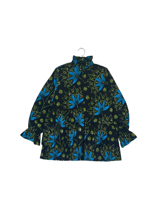 Ruffle Collar Blouse #646 <L>