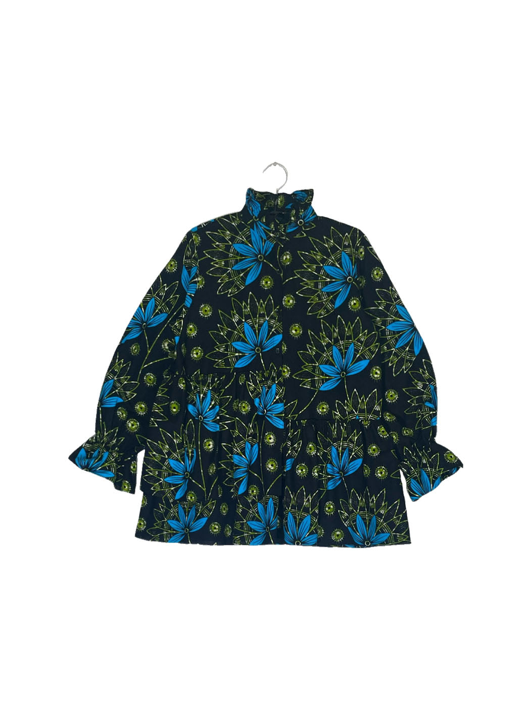 Ruffle Collar Blouse #646 <L>