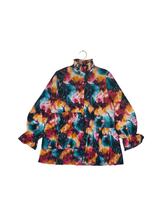 Ruffle Collar Blouse #746 <M>