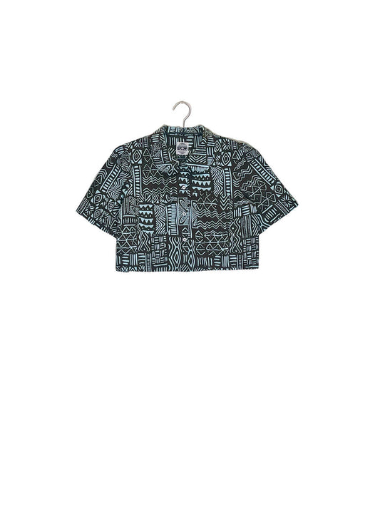 Round Collar Cropped Shirt  #539 <M>