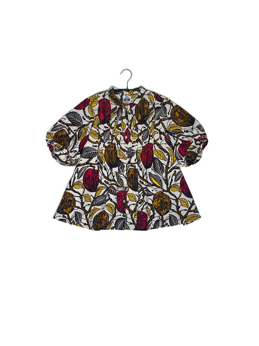 Volume Sleeve Flared Shirt #617 <L>