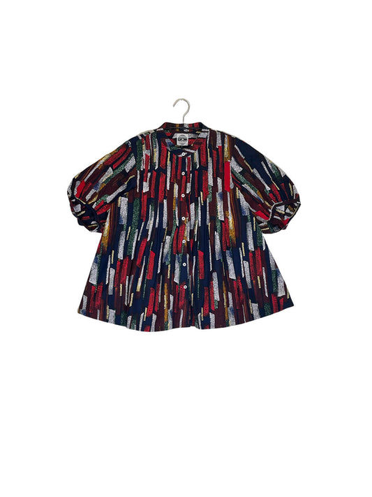 Volume Sleeve Flared Shirt #586 <L>