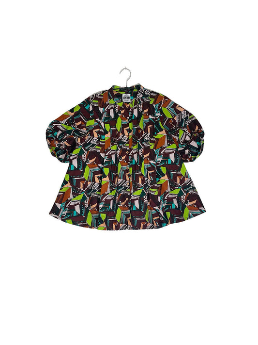 Volume Sleeve Flared Shirt #207 <L>