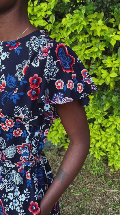 Ruffle Sleeve Dress <Pre-Order>